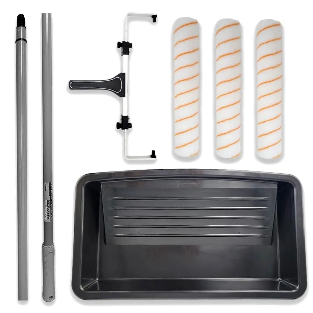 18-inch Armor Roller Kit with extension pole for smooth painting, featuring durable roller covers for even coverage.