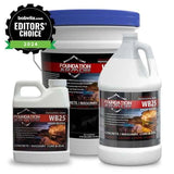 Concrete sealer Armor WB25 by My Store, showing the product bottle and application on a concrete surface.